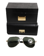 Dolce & Gabbana Black 18K Gold Plated Polarized Steel DG2133K Sunglasses