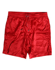 Dolce & Gabbana Red Nylon Drawstring Beachwear Shorts Swimwear
