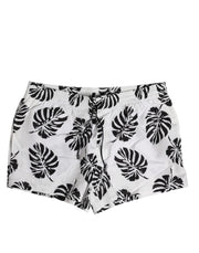 Dolce & Gabbana White Black Print Beachwear Shorts Swimwear