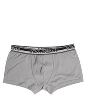 Dolce & Gabbana Gray Cotton Stretch Regular Boxer Underwear