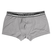 Dolce & Gabbana Gray Cotton Stretch Regular Boxer Underwear