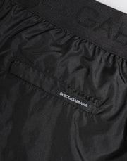 Dolce & Gabbana Black Logo Print Beachwear Men Shorts Swimwear
