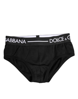 Dolce & Gabbana Black Cotton Stretch Regular Brief Underwear