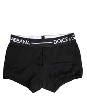 Dolce & Gabbana Black Cotton Stretch Regular Boxer Underwear