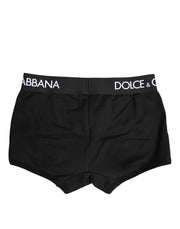 Dolce & Gabbana Black Cotton Stretch Regular Boxer Underwear