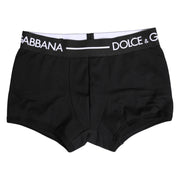 Dolce & Gabbana Black Cotton Stretch Regular Boxer Underwear