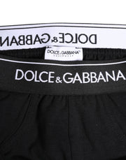 Dolce & Gabbana Black Cotton Stretch Regular Brief Underwear