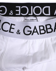 Dolce & Gabbana White Cotton Stretch Regular Boxer Underwear
