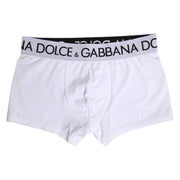Dolce & Gabbana White Cotton Stretch Regular Boxer Underwear
