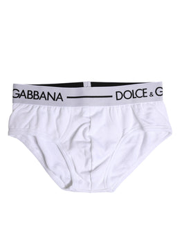 Dolce & Gabbana White Cotton Stretch Regular Brief Underwear