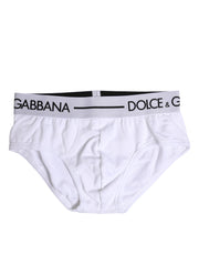 Dolce & Gabbana White Cotton Stretch Regular Brief Underwear