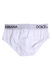 Dolce & Gabbana White Cotton Stretch Regular Brief Underwear