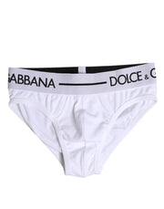 Dolce & Gabbana White Cotton Stretch Regular Brief Underwear