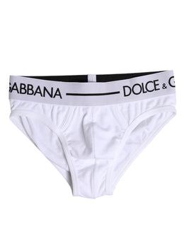 Dolce & Gabbana White Cotton Stretch Regular Brief Underwear