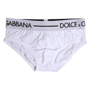 Dolce & Gabbana White Cotton Stretch Regular Brief Underwear