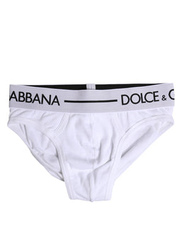 Dolce & Gabbana White Cotton Stretch Regular Brief Underwear