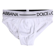 Dolce & Gabbana White Cotton Stretch Regular Brief Underwear