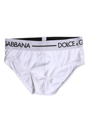 Dolce & Gabbana White Cotton Stretch Regular Brief Underwear