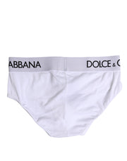 Dolce & Gabbana White Cotton Stretch Regular Brief Underwear