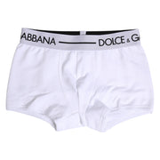 Dolce & Gabbana White Cotton Stretch Regular Boxer Underwear