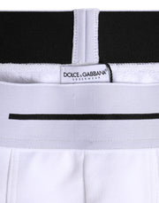 Dolce & Gabbana White Cotton Stretch Regular Boxer Underwear