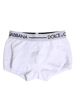 Dolce & Gabbana White Cotton Stretch Regular Boxer Underwear