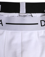 Dolce & Gabbana White Cotton Stretch Regular Boxer Underwear