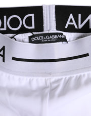 Dolce & Gabbana White Nylon Logo Waistband Boxer Brief Underwear