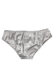 Dolce & Gabbana Gray Silk Stretch Bottom Low Waist Panty Underwear