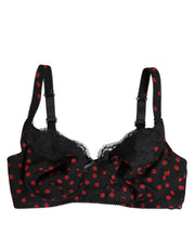 Dolce & Gabbana Black Red Polka Dot Underwired Balconette Underwear