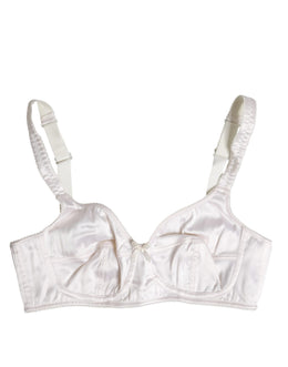 Dolce & Gabbana White Silk Balconette Non Wire Bra Underwear