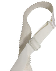 Dolce & Gabbana White Silk Balconette Non Wire Bra Underwear