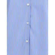 Valentino Blue Cotton Pattern Shirt