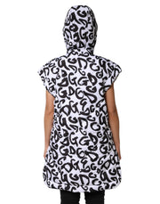 Dolce & Gabbana White DG Mania Hooded Sleeveless Puffer Jacket