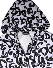 Dolce & Gabbana White DG Mania Hooded Sleeveless Puffer Jacket