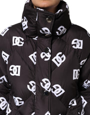 Dolce & Gabbana Black DG Mania Puffer Quilted Long Coat Jacket