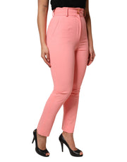 Dolce & Gabbana Pink High Waist Dress Tapered Pants