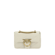 PINKO White Calf Leather Bos Taurus Shoulder Bag
