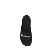 Balenciaga Black Rubber Flat Sandals