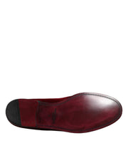 Dolce & Gabbana Red Cotton Velvet Slip On Loafers Formal Shoes