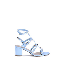Valentino Garavani Light Blue Calf Leather Bos Taurus Strap-On Sandals