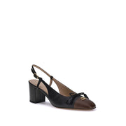 Valentino Garavani Black Calf Leather Bos Taurus Mid Heel Pumps