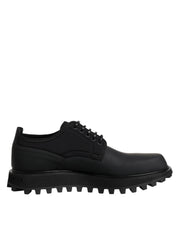 Dolce & Gabbana Black Leather Lace Up Trekking Dress Shoes