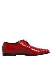 Dolce & Gabbana Red Exotic Leather Lace Up Dress Derby Shoes