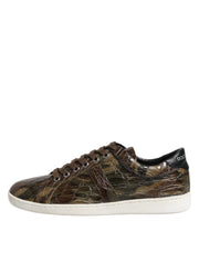 Dolce & Gabbana Brown Exotic Leather Low Top Sneakers Shoes