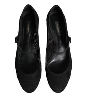 Dolce & Gabbana Black Vally Taormina Floral Lace Pumps Shoes