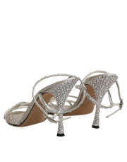 Dolce & Gabbana Silver Strass Ankle Strap KEIRA Sandals Shoes