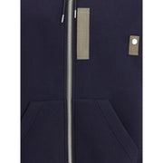 Sacai Blue Cotton Hoodie