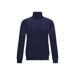Valentino Blue Fleece Wool Turtleneck