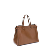 Valentino Garavani Brown Calf Leather Bos Taurus Shoulder Bag